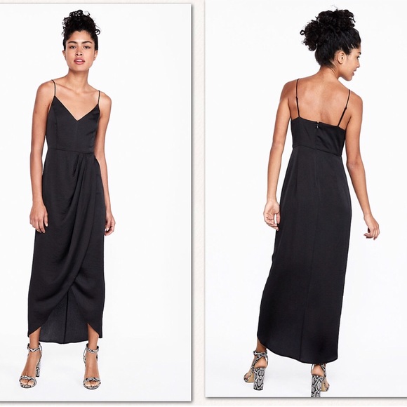 express satin faux wrap maxi dress